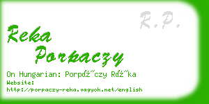 reka porpaczy business card